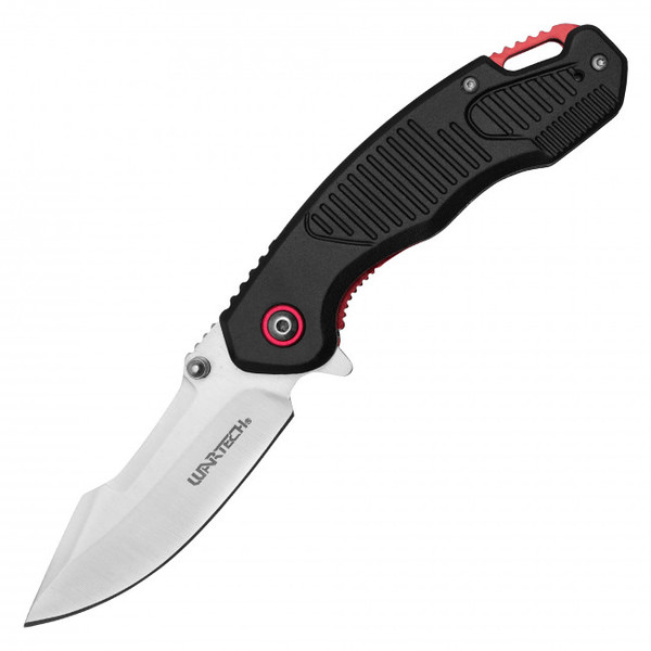 7.75" Black Ribbed Pocket Knife
