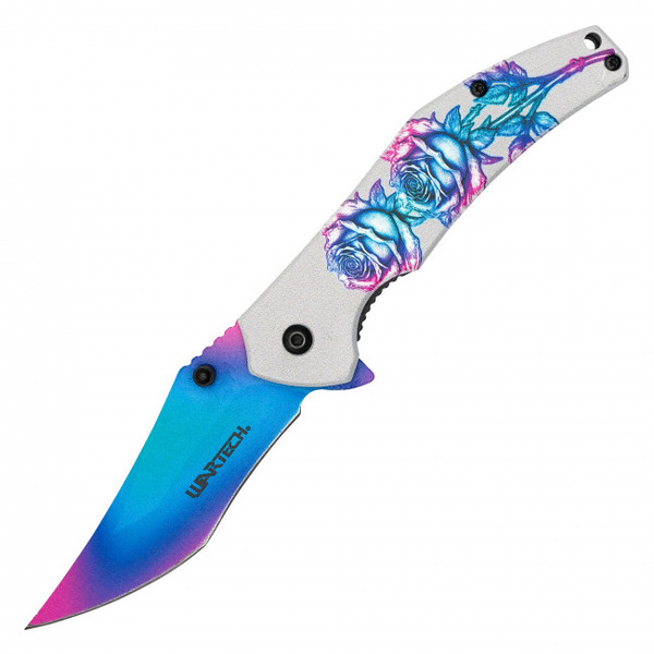 7.75" Neon Rose Pocket Knife