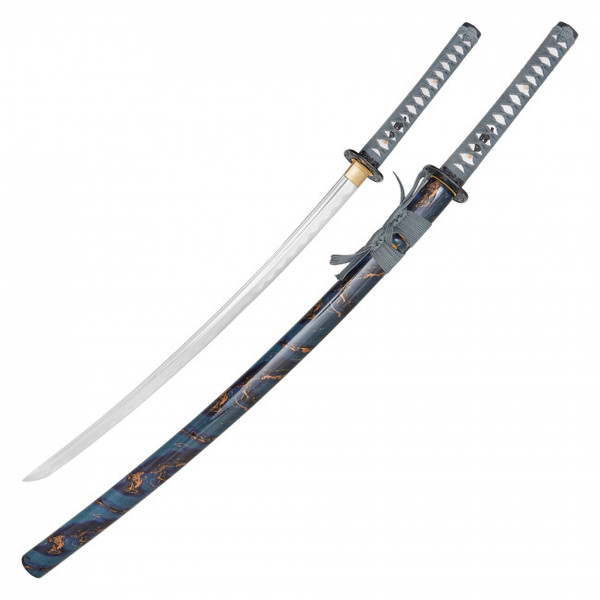 40.5" Blue Marbled Carbon Steel Katana