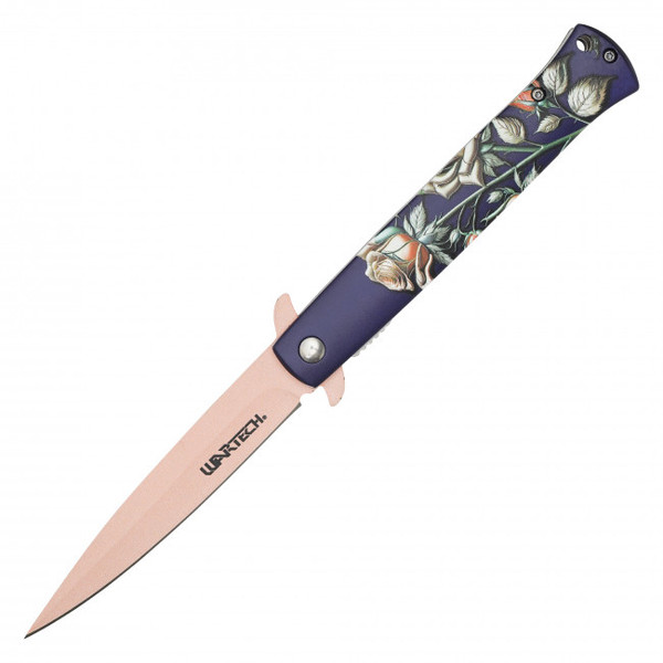 9" Midnight Rose Stiletto Pocket Knife