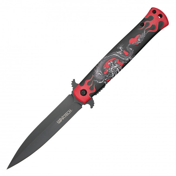 9" Red Dragonfire Pocket Knife