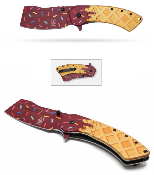 7.75" Dipped Waffle Sprinkles Pocket Knife