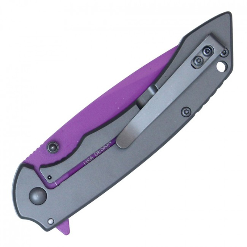 8” ASSISTED OPEN POCKET KNIFE - PURPLE