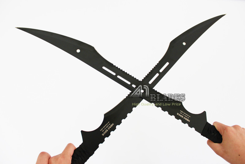 Full Tang Dual Blade Black Ninja Sword: Ninja Armory: Realswordmaster.com