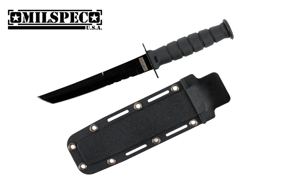 Marine Combat Knife Replica Letter Opener Serrated with Black Sheath