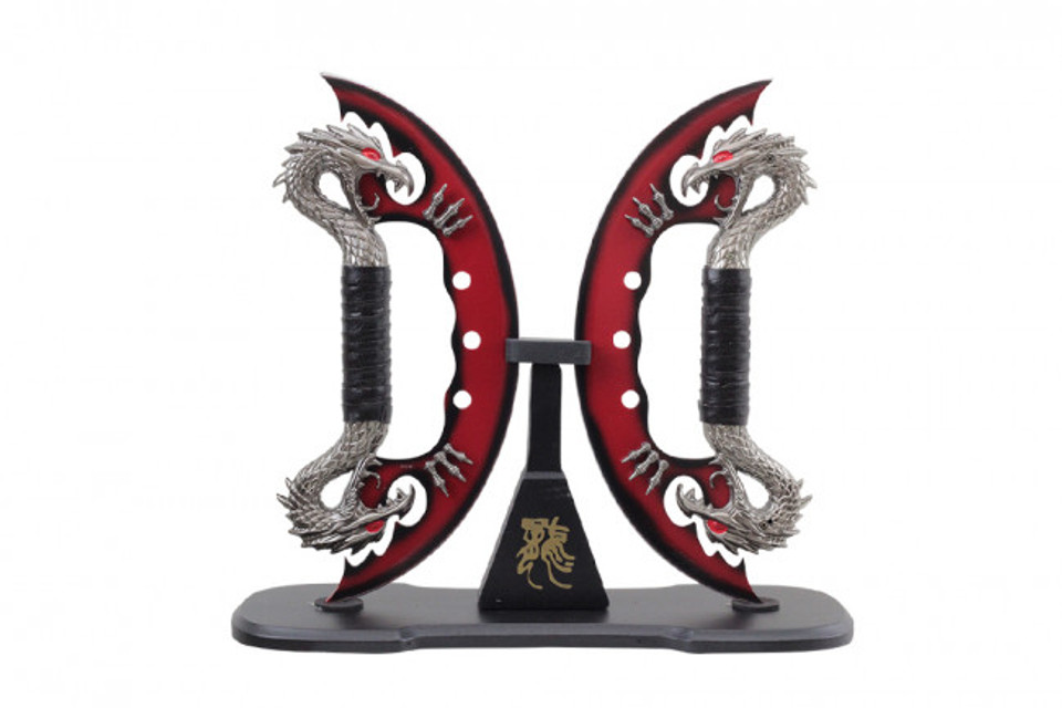Red Fire Blade Dual Fantasy Dragon Dagger