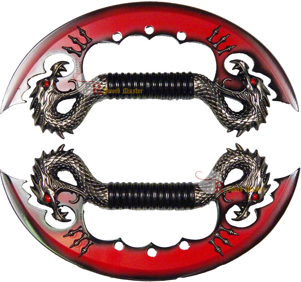 Red Fire Blade Dual Fantasy Dragon Dagger
