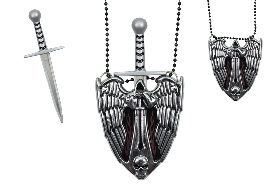 Silver Evil Angel Necklace