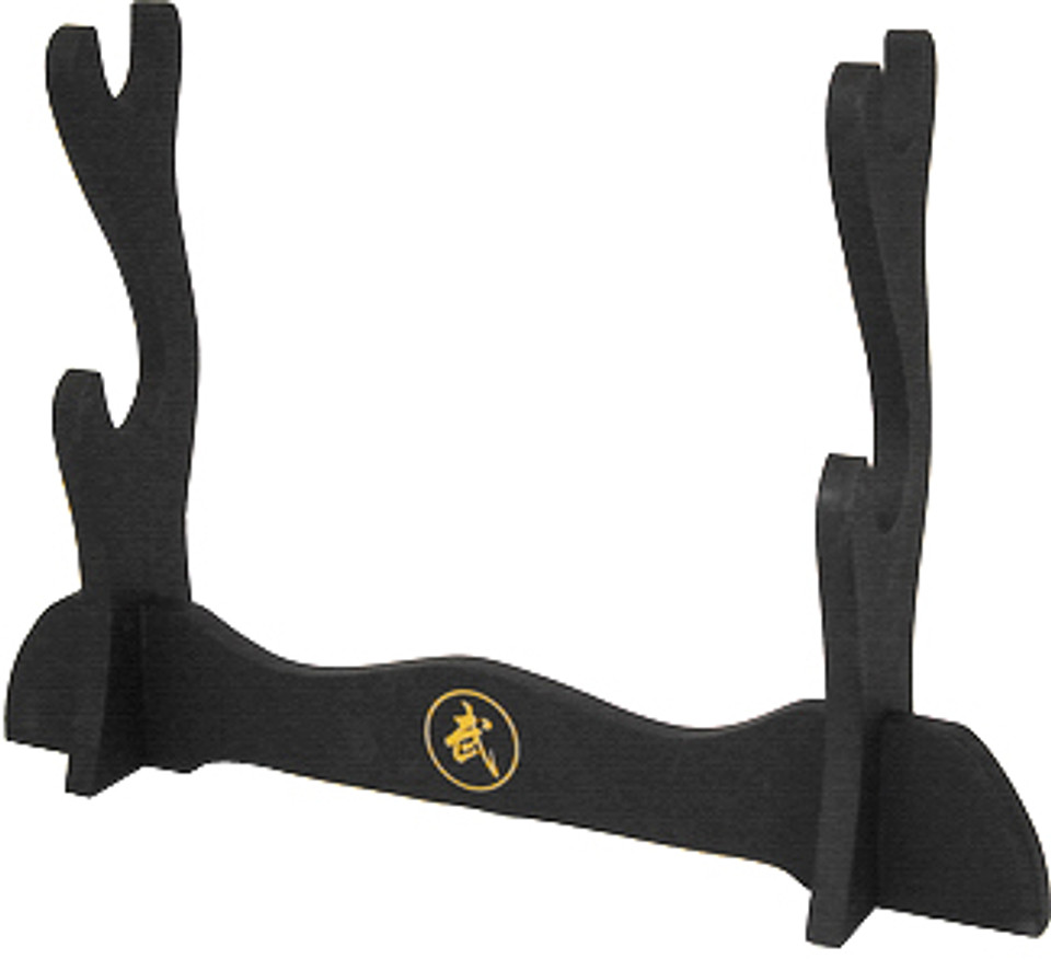 Two Tier Wooden Sword Holder Stand