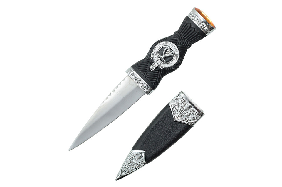 7.25" Harp Sgain-dubh Dirk with Scabbard  Yellow