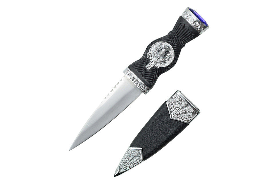 7.25" Leaf Sgain-dubh Dirk with Scabbard Blue