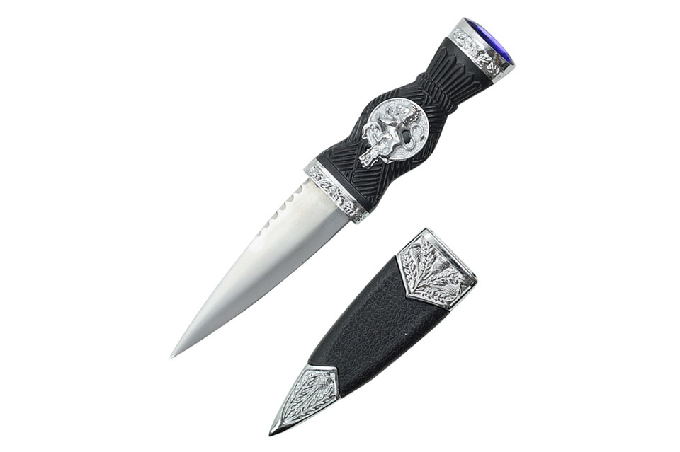 7.25" Lion Sgain-dubh Dirk with Scabbard Blue
