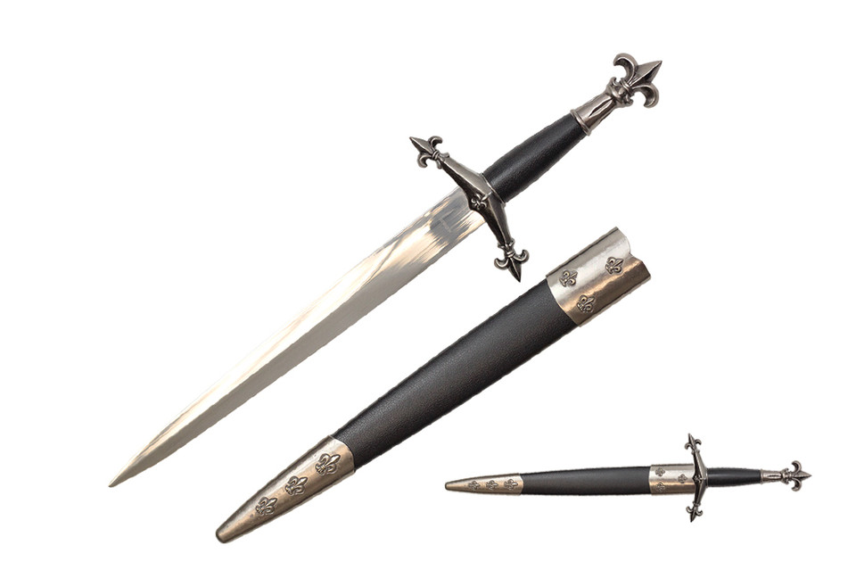 20" Medieval Fleur de Lis Dagger