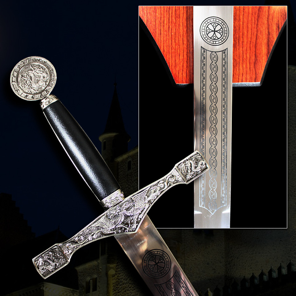 45" King Arthur's Excalibur Sword with Plaque