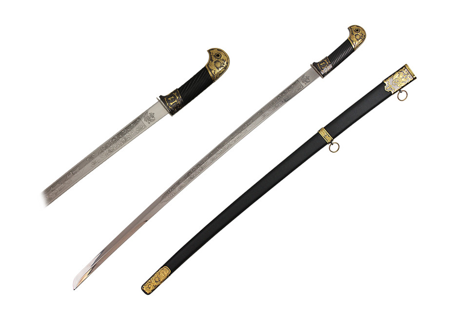 37" Russian Sword w/ Black Scabbard
