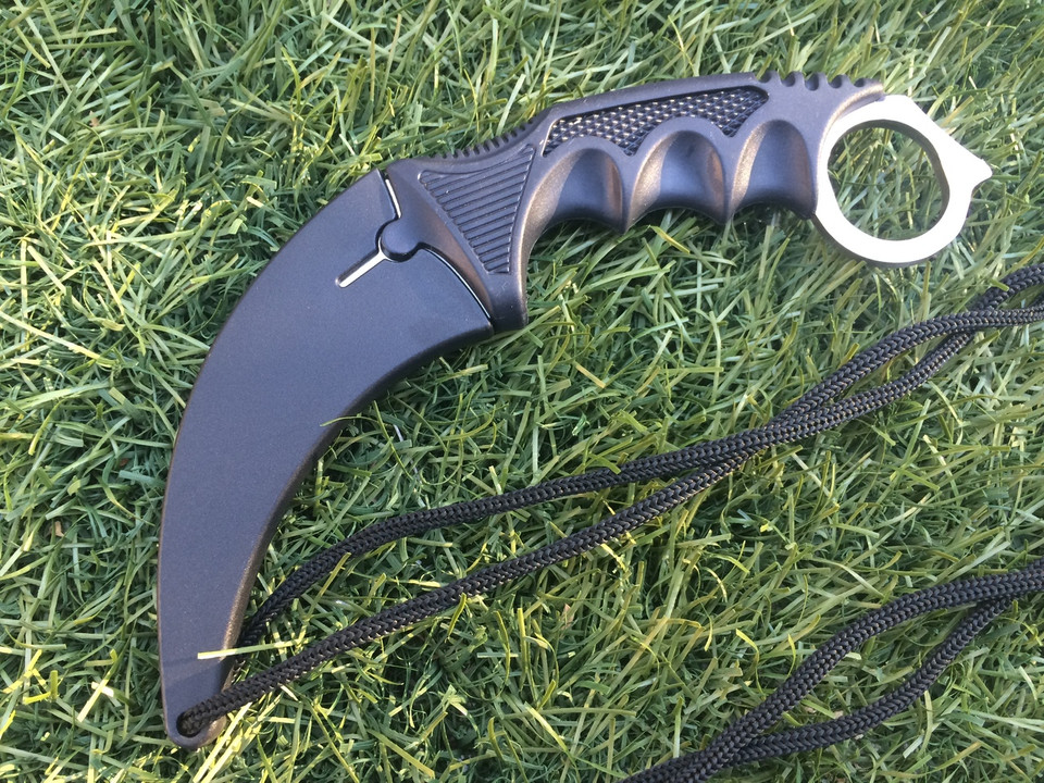 8" Military Tactical Karambit Hunting Skinner Hawkbill Neck Knife Claw - Silver