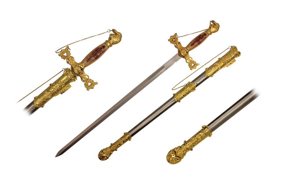 35" Templar Crusader Knight of St. John Masonic Sword w/ Scabbard