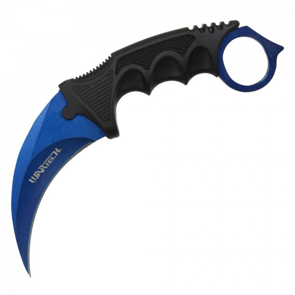 8" Military Tactical Karambit Hunting Skinner Hawkbill Neck Knife Claw - Blue