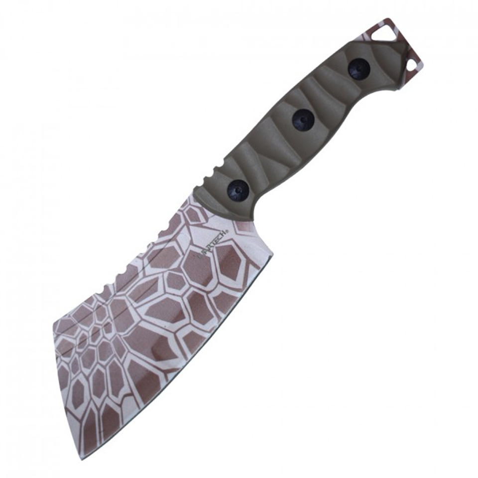 9.5" Fixed Blade Cleaver Knife w/ Sheath - Camo