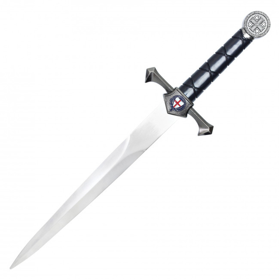 15.75" Crusader Knight Silver Dagger