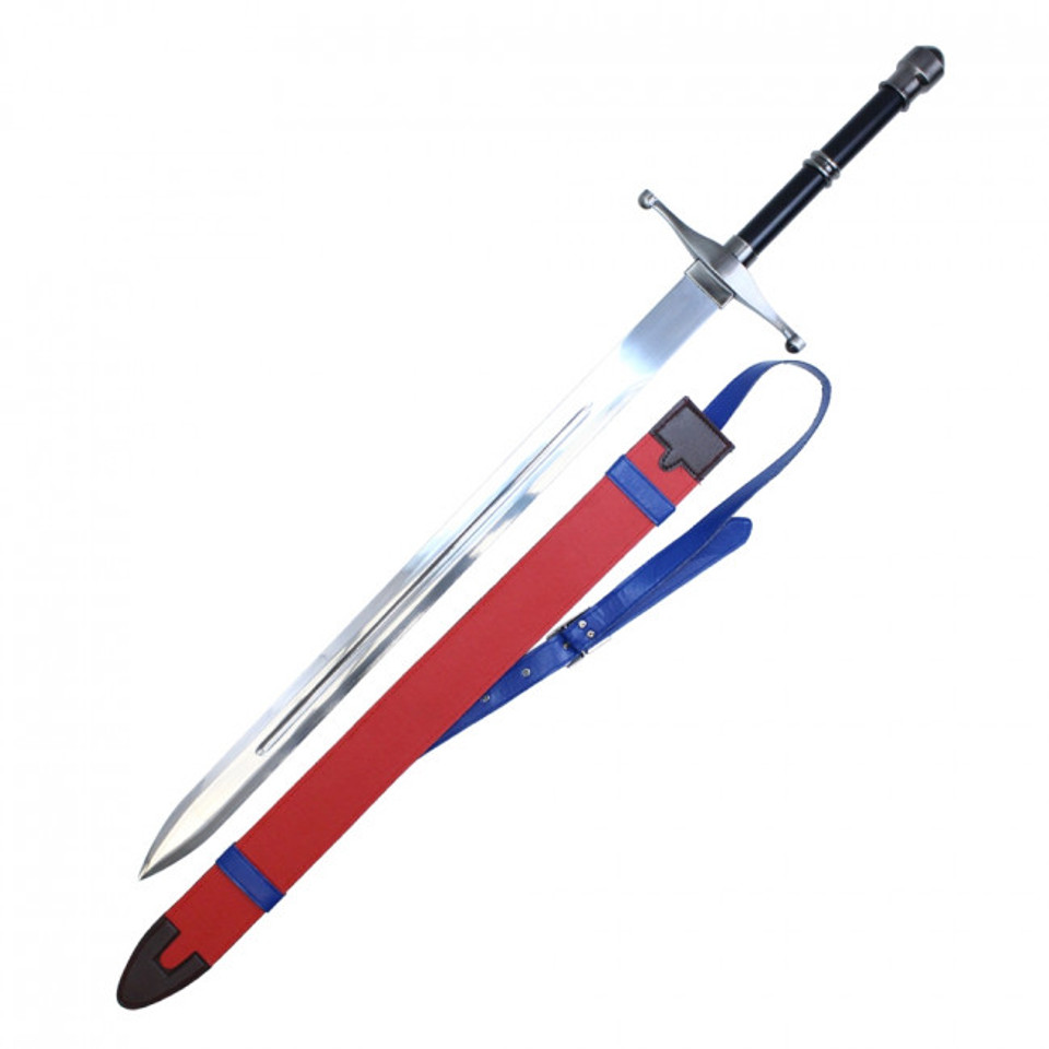 52" Black Handle Sword with Blue and Red Sheath 52" Black Handle Sword with Blue and Red Sheath