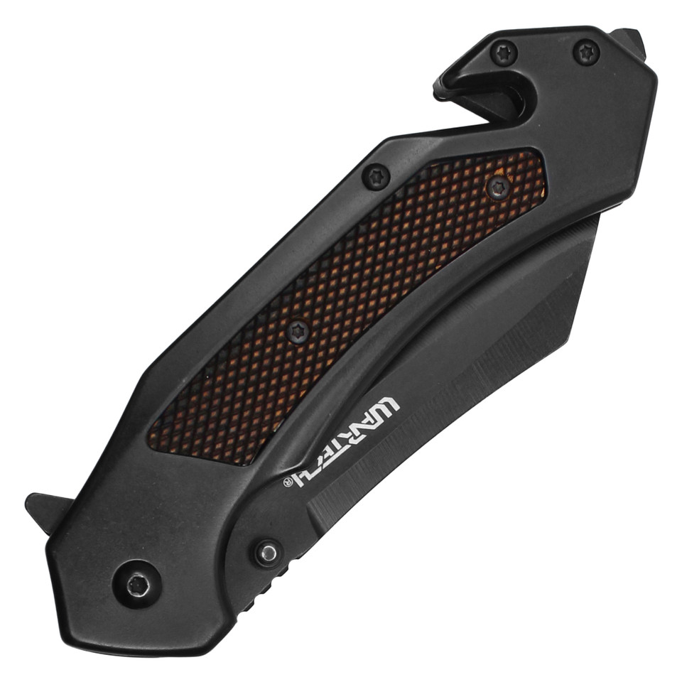  5" Closed Assisted Open Pocket Knife Stainless Steel Handle - Black