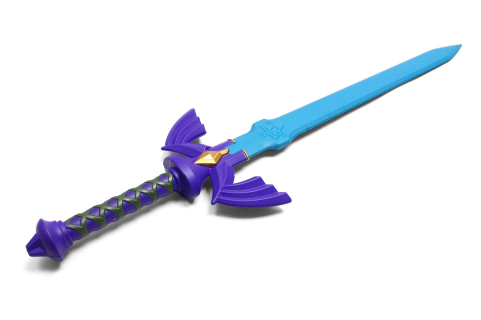 31.5" Replica Game Foam v2 Blue Hero Sword w/ Scabbard