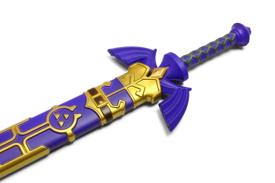 31.5" Replica Game Foam v2 Blue Hero Sword w/ Scabbard