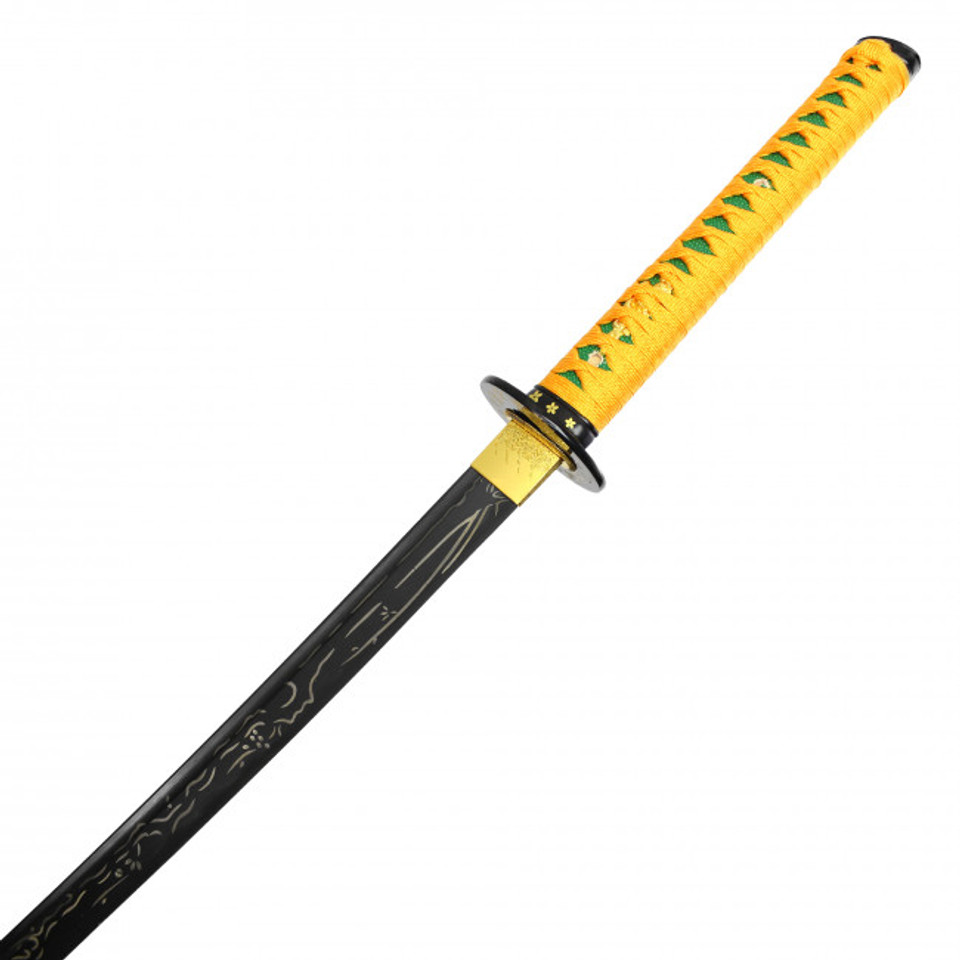 41" Carbon Steel Blade Samurai Sword & Gold Wrapped Handle w/ Scabbard