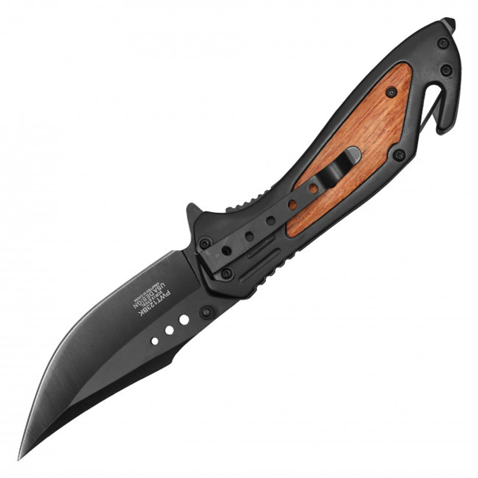 8.5" Wood Pocket Knife - Black 8.5" Wood Pocket Knife - Black