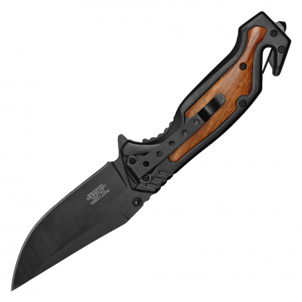 8.5" Wood Pocket Knife - PWT125BK