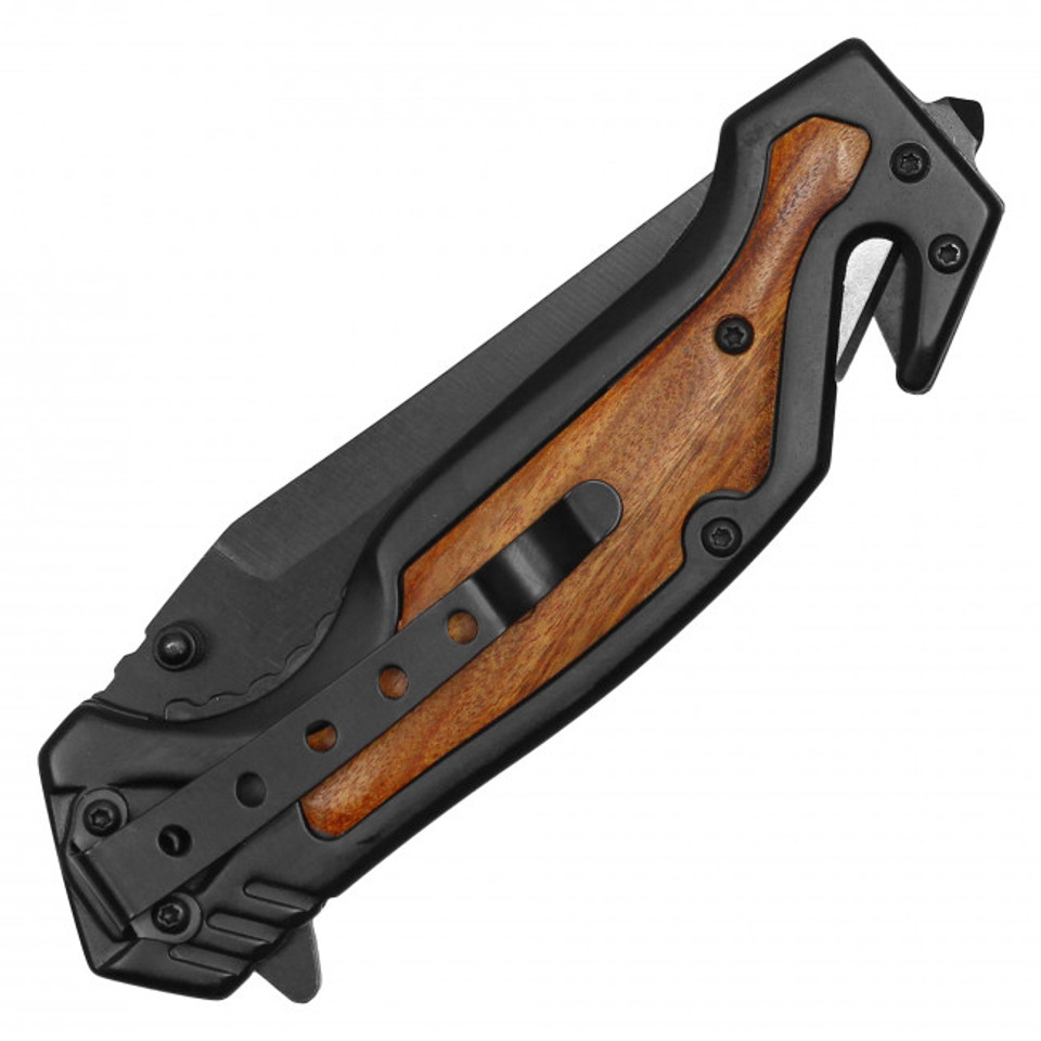 8.5" Wood Pocket Knife - PWT125BK