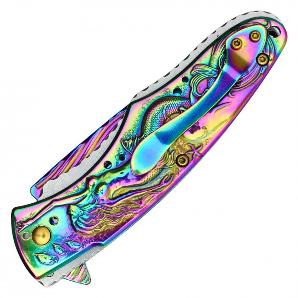 Rainbow Mermaid Pocket Knife