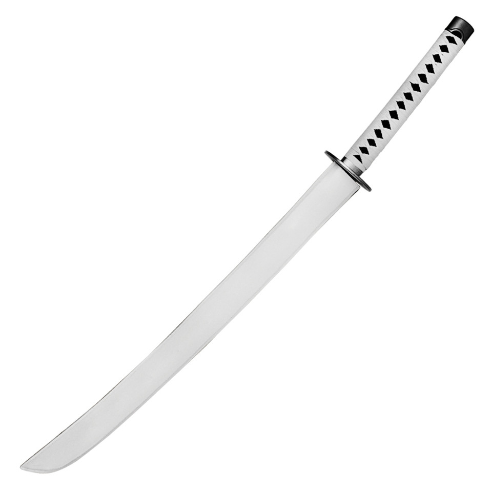 41" White Katana With Gold Accents And White Scabbard