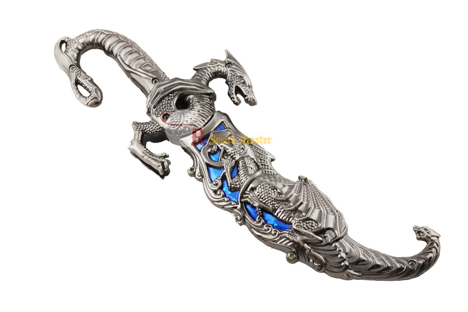 Fighting Dragon Fantasy Dagger Knife Blue (Small Edition)