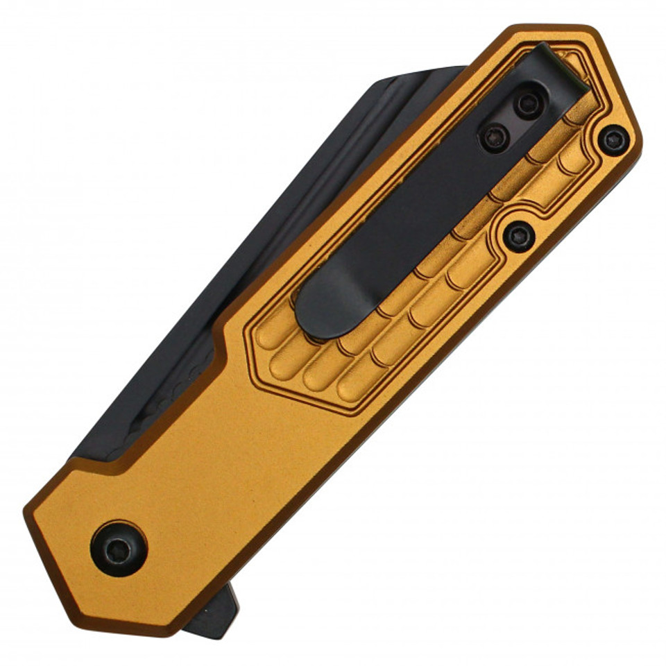 7" Gold Cleaver Pocket Knife