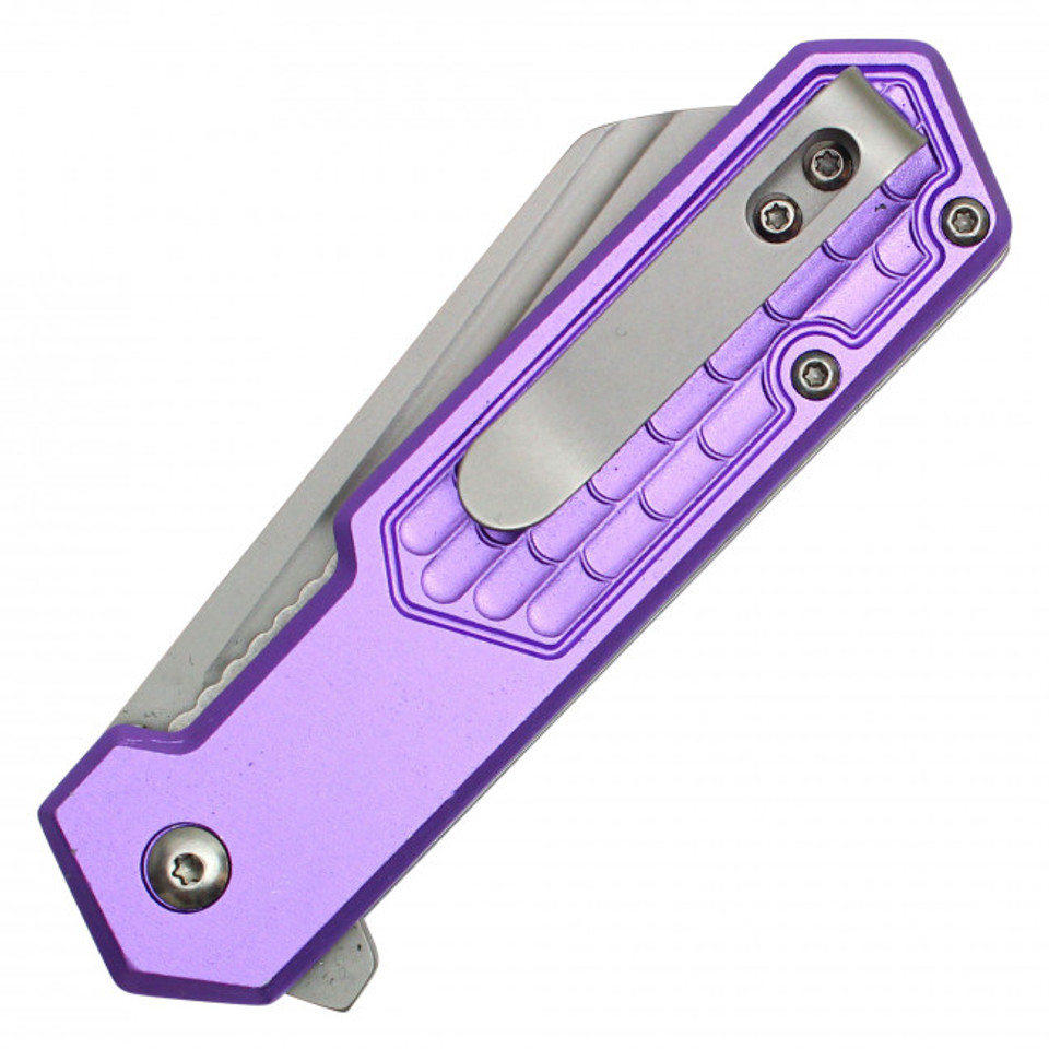 7" Purple Cleaver Pocket Knife