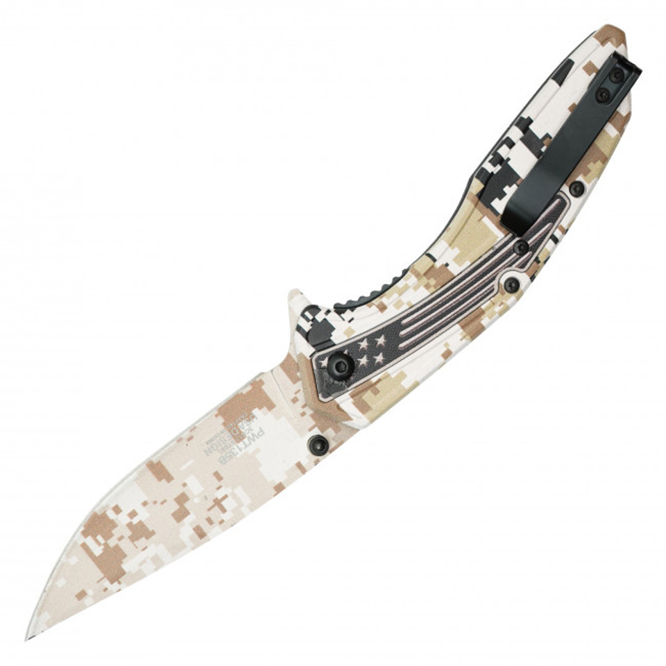 8.5" Desert Camo Pocket Knife
