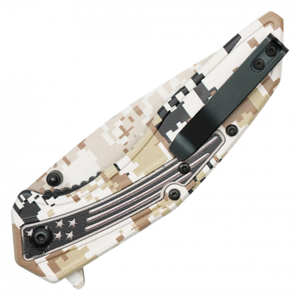 8.5" Desert Camo Pocket Knife