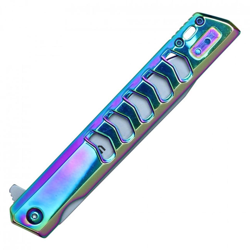 9 1/8" Assisted Open Pocket Knife - Rainbow