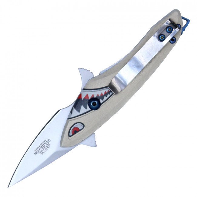 5 1/2” ASSISTED OPEN SHARK KNIFE - DIRT