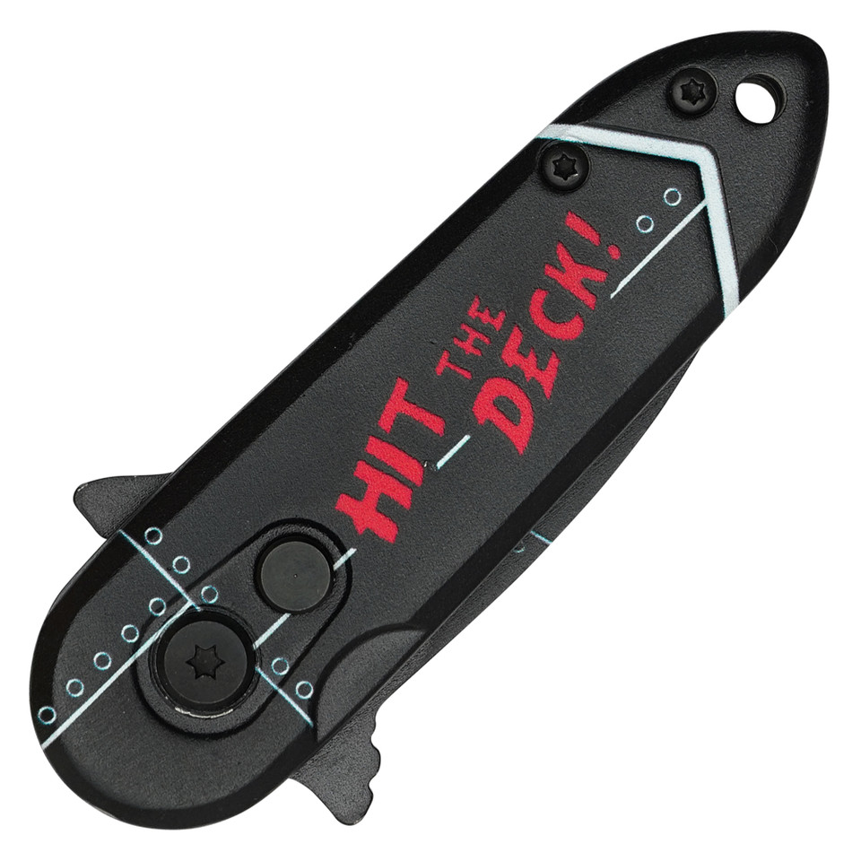5" Black Bomb Push Button Knife