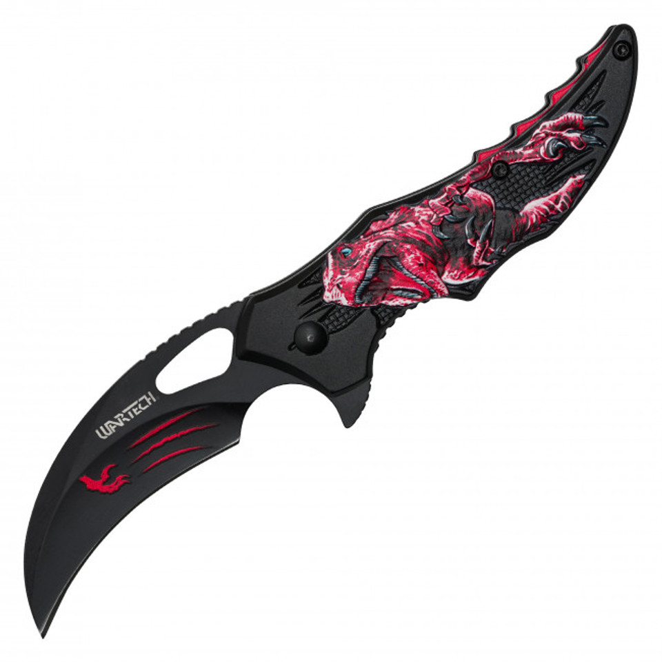 7" Red T-Rex Pocket Knife