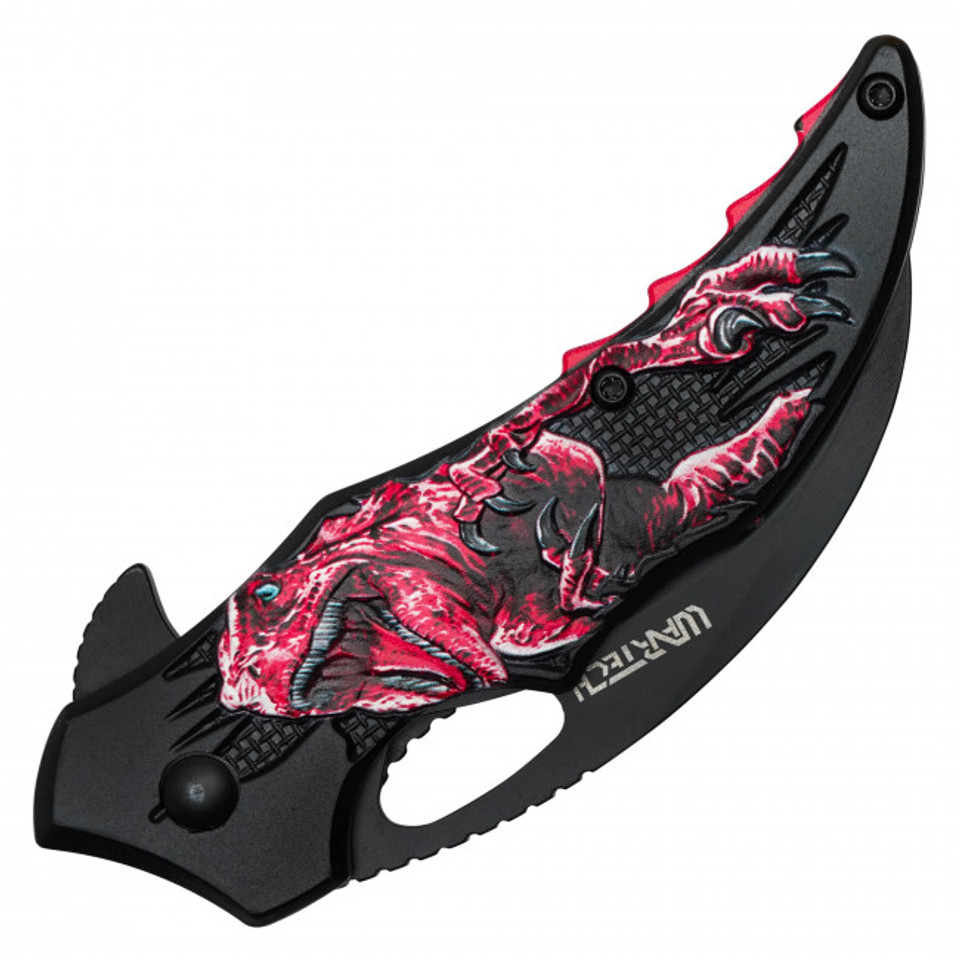 7" Red T-Rex Pocket Knife
