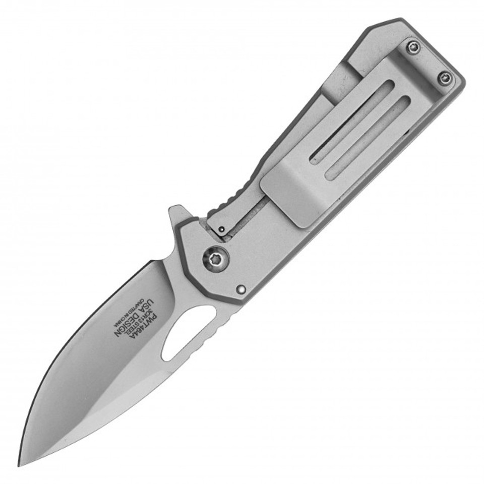 6.25" Silver USA Flag Pocket Knife