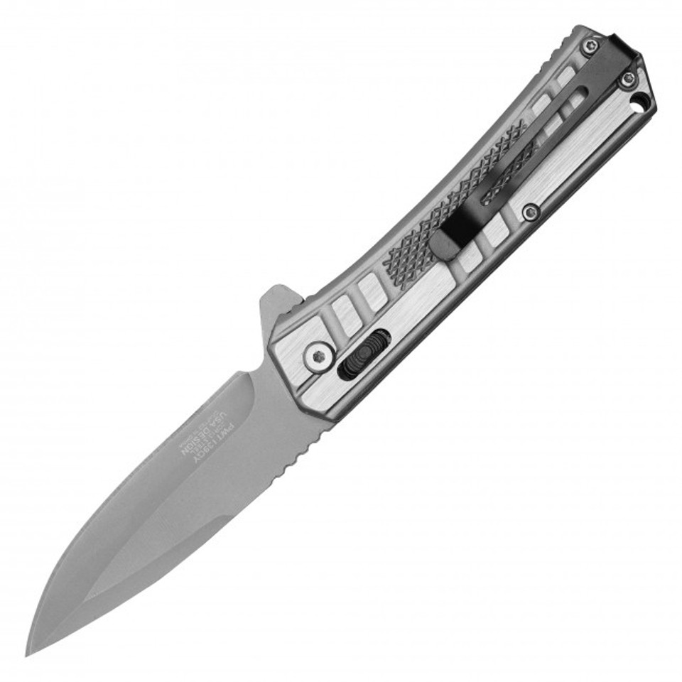 7.75" Silver Locking Pocket Knife
