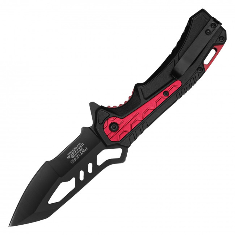 8.25" Tactical Red Pocket Knife