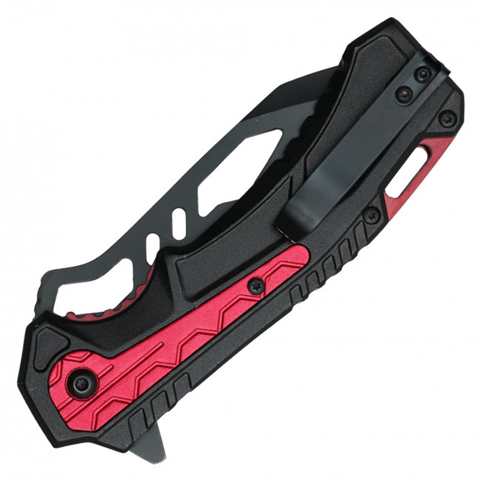 8.25" Tactical Red Pocket Knife