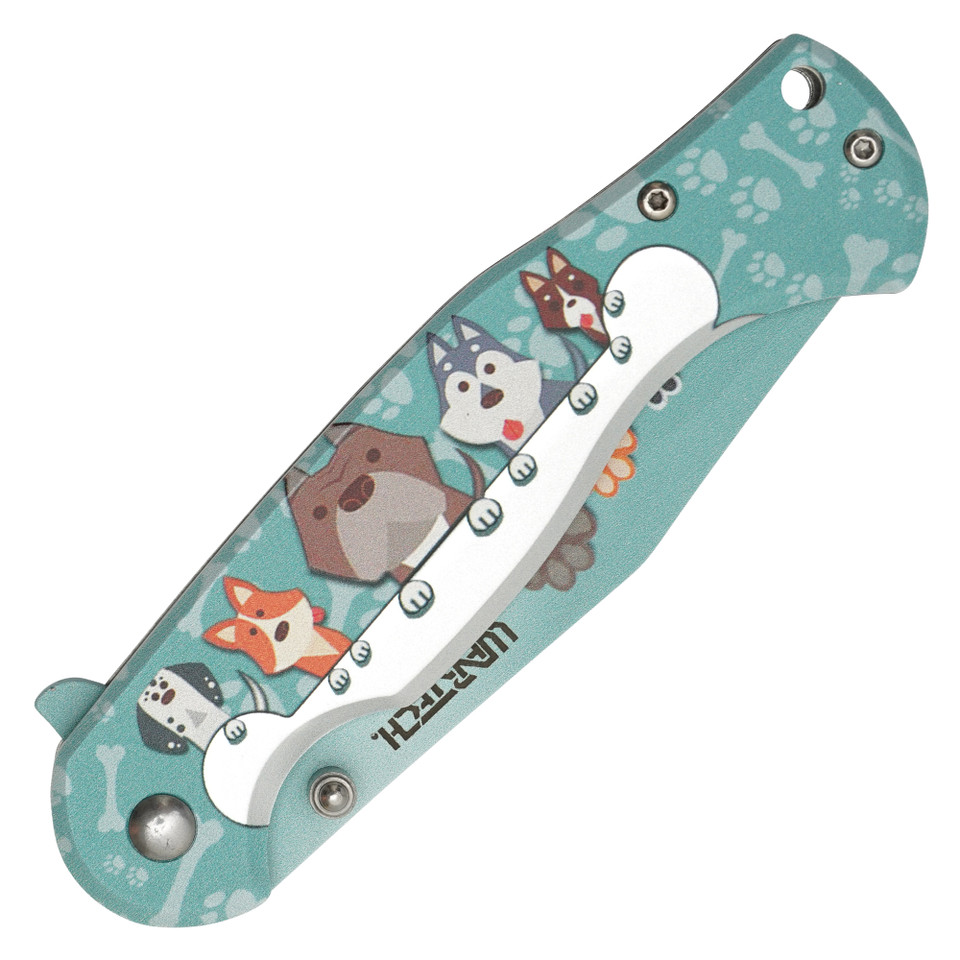 8" Teal Pets Pocket Knife