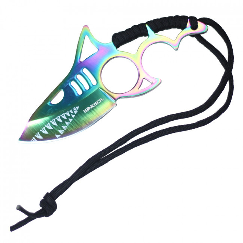 6” Fixed Blade Shark Hunting Knife - Rainbow